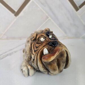 Vintage John Raya Beasties Of The Kingdom Bogey Bulldog Dog Figure Sculpture